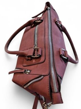 Maurices Dusty Rose Shoulder Tote with Silver Hardware